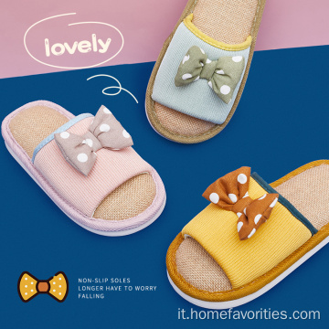 Pantofola per bambini in lino cartone animato